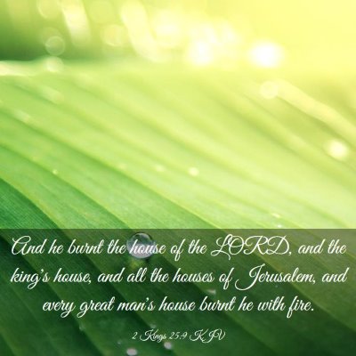 Picture 03 - 2 Kings 25:9 KJV - And he burnt the house of the LORD, and the - Bible Verse Picture