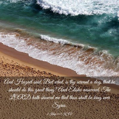 Picture 03 - 2 Kings 8:13 KJV - And Hazael said, But what, is thy servant a dog, - Bible Verse Picture