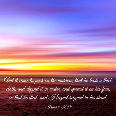 Picture 03 - 2 Kings 8:15 KJV - And it came to pass on the morrow, that he took a - Bible Verse Picture