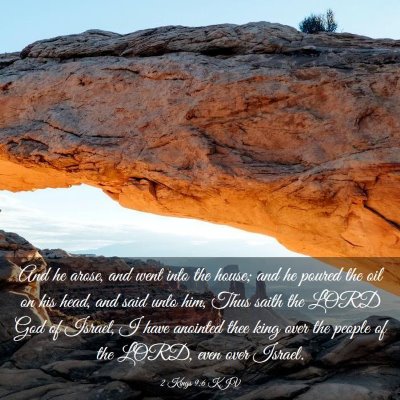 Picture 03 - 2 Kings 9:6 KJV - And he arose, and went into the house; and he - Bible Verse Picture