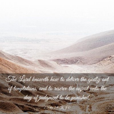 Picture 03 - 2 Peter 2:9 KJV - The Lord knoweth how to deliver the godly out of - Bible Verse Picture