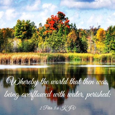 Picture 03 - 2 Peter 3:6 KJV - Whereby the world that then was, being overflowed - Bible Verse Picture