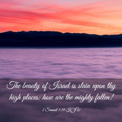 Picture 03 - 2 Samuel 1:19 KJV - The beauty of Israel is slain upon thy high - Bible Verse Picture