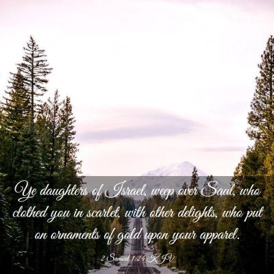 Picture 03 - 2 Samuel 1:24 KJV - Ye daughters of Israel, weep over Saul, who - Bible Verse Picture