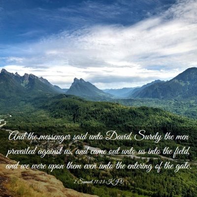 Picture 03 - 2 Samuel 11:23 KJV - And the messenger said unto David, Surely the men - Bible Verse Picture