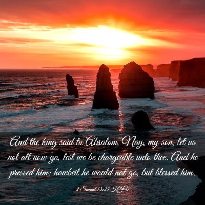 Picture 03 - 2 Samuel 13:25 KJV - And the king said to Absalom, Nay, my son, let us - Bible Verse Picture