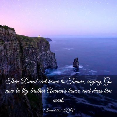 Picture 03 - 2 Samuel 13:7 KJV - Then David sent home to Tamar, saying, Go now to - Bible Verse Picture