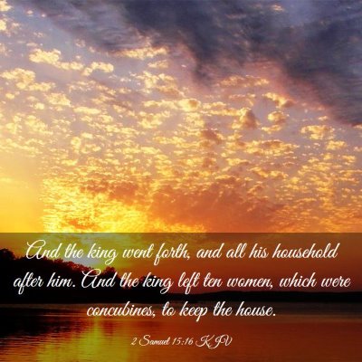 Picture 03 - 2 Samuel 15:16 KJV - And the king went forth, and all his household - Bible Verse Picture