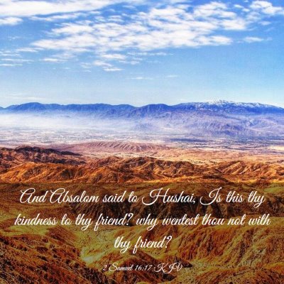 Picture 03 - 2 Samuel 16:17 KJV - And Absalom said to Hushai, Is this thy kindness - Bible Verse Picture