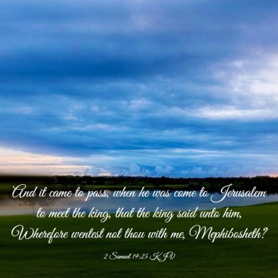 Picture 03 - 2 Samuel 19:25 KJV - And it came to pass, when he was come to - Bible Verse Picture