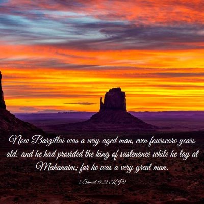 Picture 03 - 2 Samuel 19:32 KJV - Now Barzillai was a very aged man, even fourscore - Bible Verse Picture