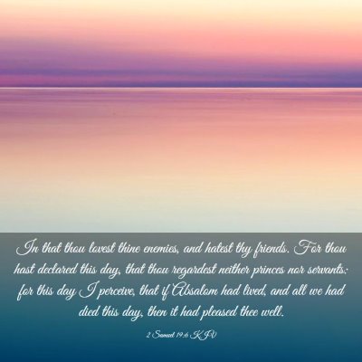Picture 03 - 2 Samuel 19:6 KJV - In that thou lovest thine enemies, and hatest thy - Bible Verse Picture