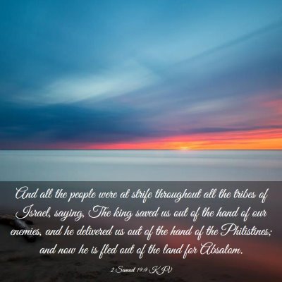 Picture 03 - 2 Samuel 19:9 KJV - And all the people were at strife throughout all - Bible Verse Picture