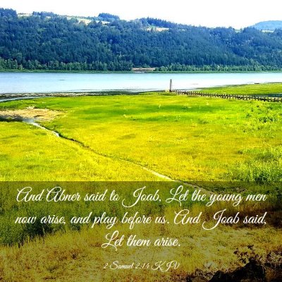 Picture 03 - 2 Samuel 2:14 KJV - And Abner said to Joab, Let the young men now - Bible Verse Picture