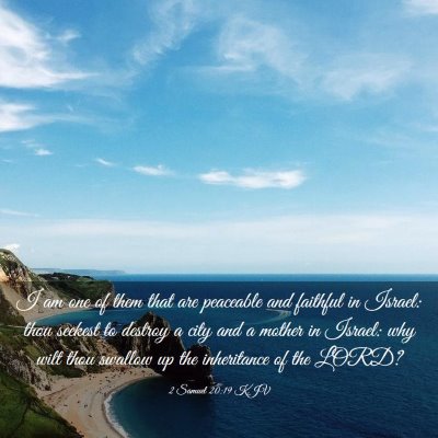 Picture 03 - 2 Samuel 20:19 KJV - I am one of them that are peaceable and faithful - Bible Verse Picture