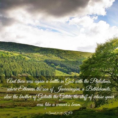 Picture 03 - 2 Samuel 21:19 KJV - And there was again a battle in Gob with the - Bible Verse Picture