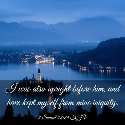 Picture 03 - 2 Samuel 22:24 KJV - I was also upright before him, and have kept - Bible Verse Picture