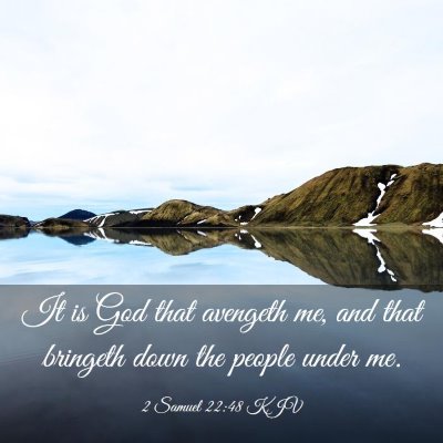 Picture 03 - 2 Samuel 22:48 KJV - It is God that avengeth me, and that bringeth - Bible Verse Picture