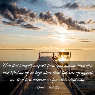 Picture 03 - 2 Samuel 22:49 KJV - And that bringeth me forth from mine enemies: - Bible Verse Picture
