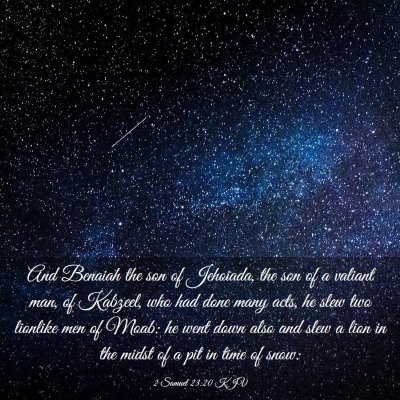 Picture 03 - 2 Samuel 23:20 KJV - And Benaiah the son of Jehoiada, the son of a - Bible Verse Picture