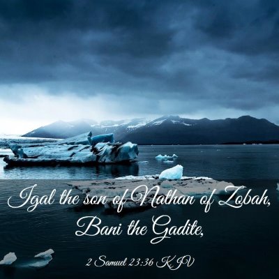 Picture 03 - 2 Samuel 23:36 KJV - Igal the son of Nathan of Zobah, Bani the - Bible Verse Picture
