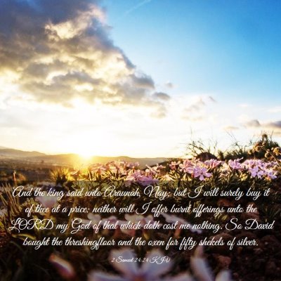 Picture 03 - 2 Samuel 24:24 KJV - And the king said unto Araunah, Nay; but I will - Bible Verse Picture