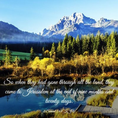 Picture 03 - 2 Samuel 24:8 KJV - So when they had gone through all the land, they - Bible Verse Picture