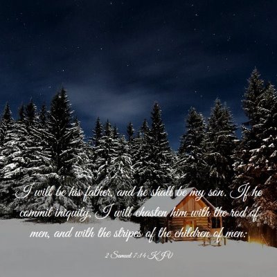 Picture 03 - 2 Samuel 7:14 KJV - I will be his father, and he shall be my son. If - Bible Verse Picture