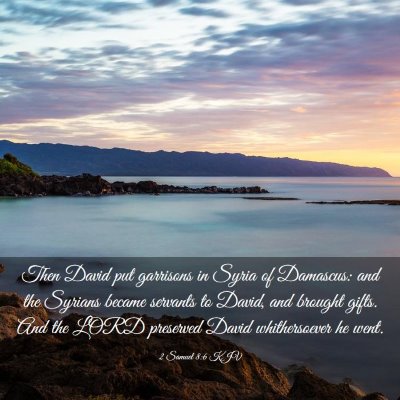 Picture 03 - 2 Samuel 8:6 KJV - Then David put garrisons in Syria of Damascus: - Bible Verse Picture