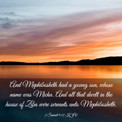 Picture 03 - 2 Samuel 9:12 KJV - And Mephibosheth had a young son, whose name was - Bible Verse Picture