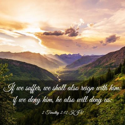 Picture 03 - 2 Timothy 2:12 KJV - If we suffer, we shall also reign with him: if we - Bible Verse Picture