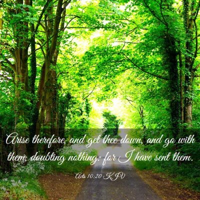 Picture 03 - Acts 10:20 KJV - Arise therefore, and get thee down, and go with - Bible Verse Picture
