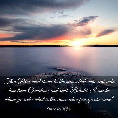 Picture 03 - Acts 10:21 KJV - Then Peter went down to the men which were sent - Bible Verse Picture