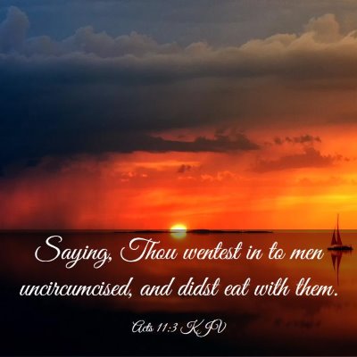 Picture 03 - Acts 11:3 KJV - Saying, Thou wentest in to men uncircumcised, and - Bible Verse Picture