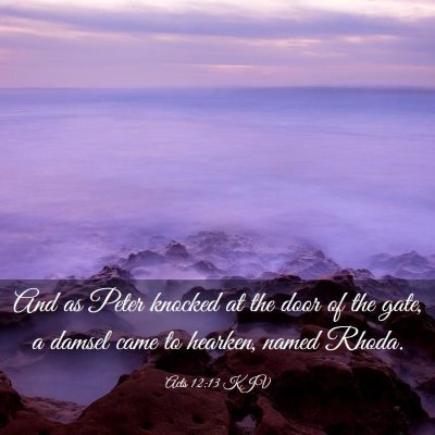 Picture 03 - Acts 12:13 KJV - And as Peter knocked at the door of the gate, a - Bible Verse Picture