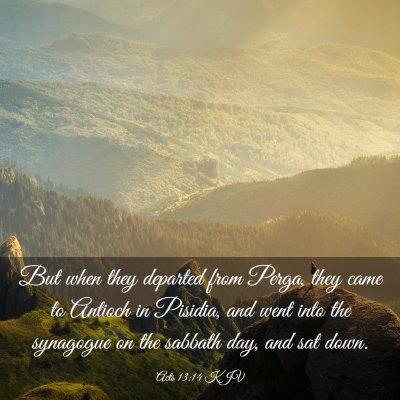 Picture 03 - Acts 13:14 KJV - But when they departed from Perga, they came to - Bible Verse Picture