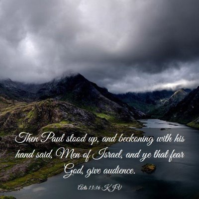 Picture 03 - Acts 13:16 KJV - Then Paul stood up, and beckoning with his hand - Bible Verse Picture