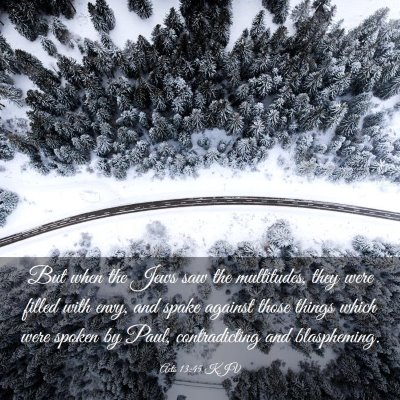 Picture 03 - Acts 13:45 KJV - But when the Jews saw the multitudes, they were - Bible Verse Picture