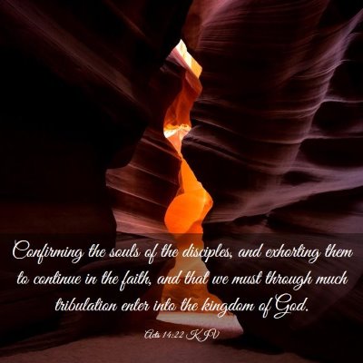 Picture 03 - Acts 14:22 KJV - Confirming the souls of the disciples, and - Bible Verse Picture