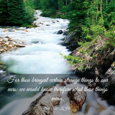 Picture 03 - Acts 17:20 KJV - For thou bringest certain strange things to our - Bible Verse Picture