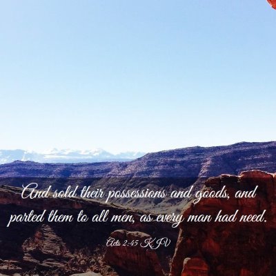 Picture 03 - Acts 2:45 KJV - And sold their possessions and goods, and parted - Bible Verse Picture
