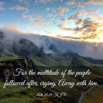 Picture 03 - Acts 21:36 KJV - For the multitude of the people followed after, - Bible Verse Picture