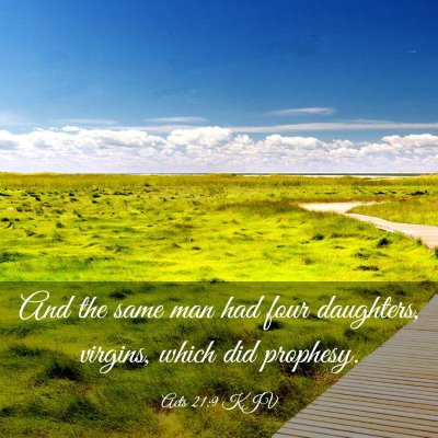 Picture 03 - Acts 21:9 KJV - And the same man had four daughters, virgins, - Bible Verse Picture