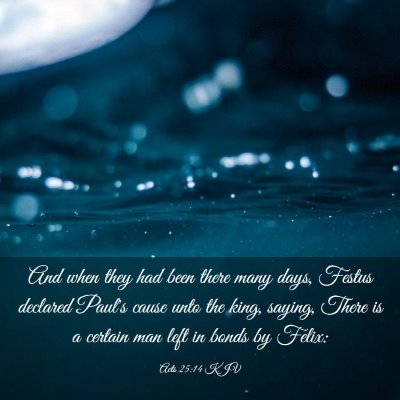 Picture 03 - Acts 25:14 KJV - And when they had been there many days, Festus - Bible Verse Picture