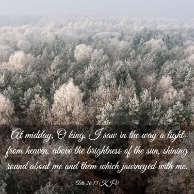 Picture 03 - Acts 26:13 KJV - At midday, O king, I saw in the way a light from - Bible Verse Picture