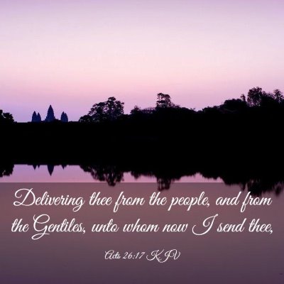 Picture 03 - Acts 26:17 KJV - Delivering thee from the people, and from the - Bible Verse Picture