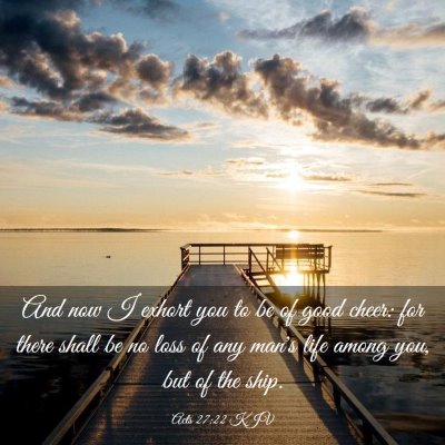 Picture 03 - Acts 27:22 KJV - And now I exhort you to be of good cheer: for - Bible Verse Picture