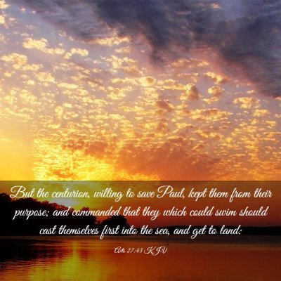 Picture 03 - Acts 27:43 KJV - But the centurion, willing to save Paul, kept - Bible Verse Picture