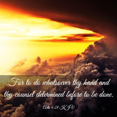 Picture 03 - Acts 4:28 KJV - For to do whatsoever thy hand and thy counsel - Bible Verse Picture