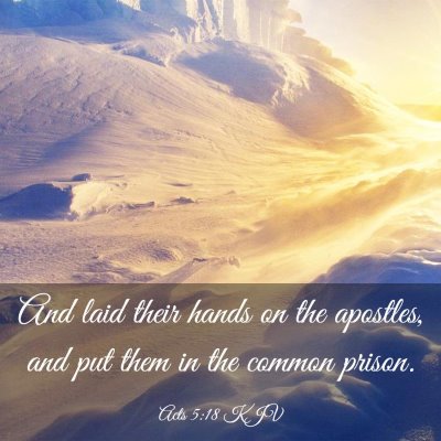 Picture 03 - Acts 5:18 KJV - And laid their hands on the apostles, and put - Bible Verse Picture
